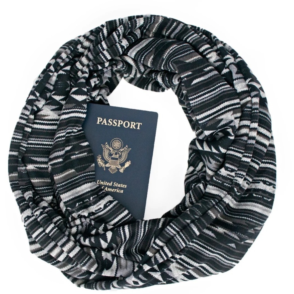 Speakeasy Travel Supply Hidden Pocket Infinity Scarf in Hutchinson Gray - Picture 4 of 5